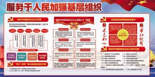 服务于人民加强基层组织宣传展板设计