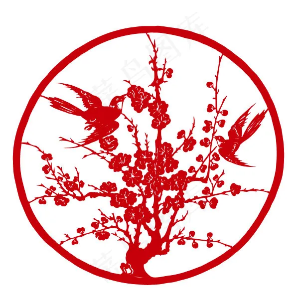 梅花剪纸矢量模板 AIai矢量模版下载
