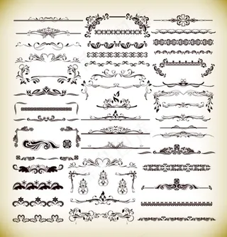 花纹标签矢量图素材