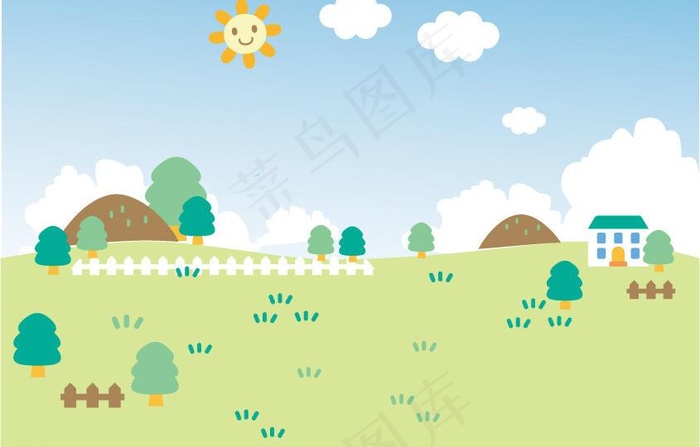 风景图片ai矢量模版下载