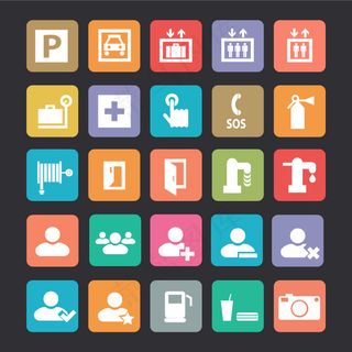 彩色公共标志图标矢量素材