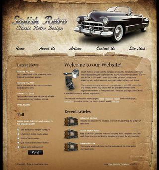 一款复古风网站界面设计html(css)模板