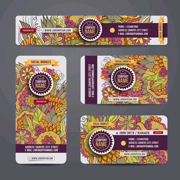 花纹卡片设计矢量素材eps,ai矢量模版下载