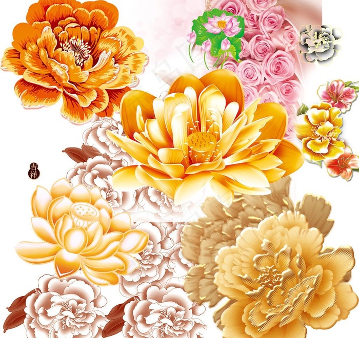 矢量花图片(4724X4724(DPI:300))psd模版下载