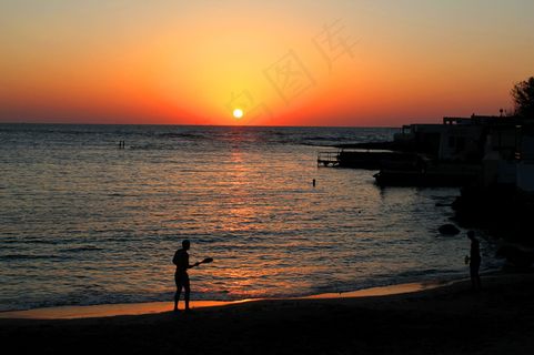 海岸落日风光图片