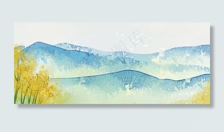 远山秋色中国风水墨山水PNG素材远山秋色中国风水墨山水PNG