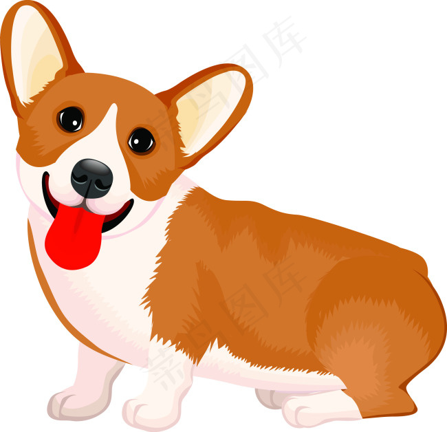 柯基犬ai矢量模版下载