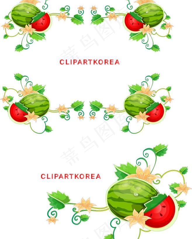 韩国植物花边边框矢量图10