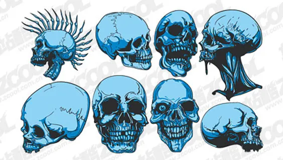 恐怖的骷髅主题T恤设计向量中的潮流