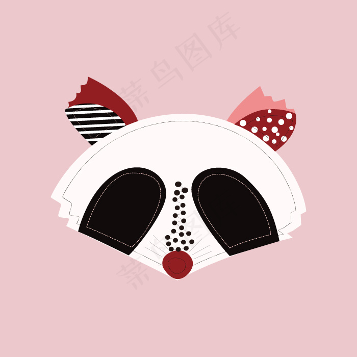 印花矢量图 动物 狐狸 色彩 白色...