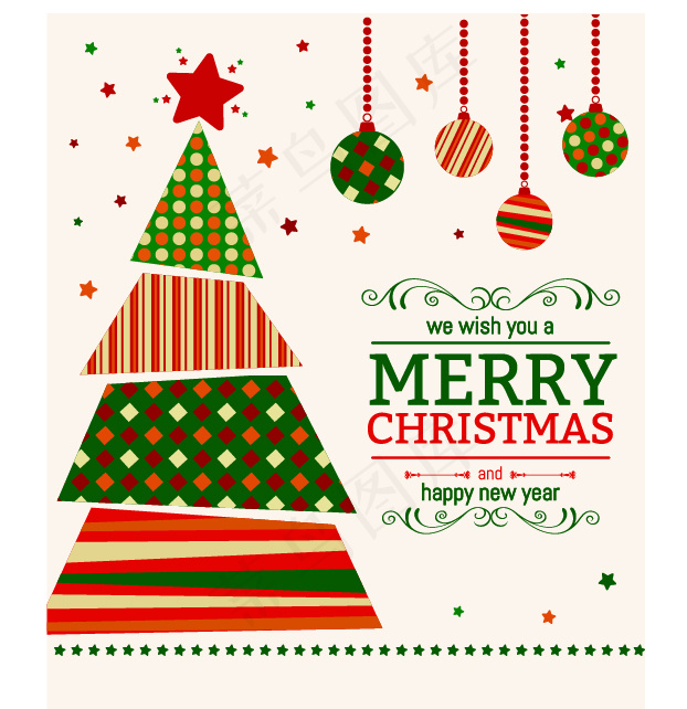 圣诞节素材卡通矢量图层圣诞球 圣诞...