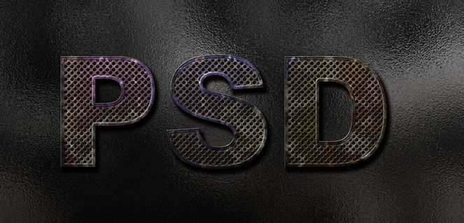 斑驳金属字效果