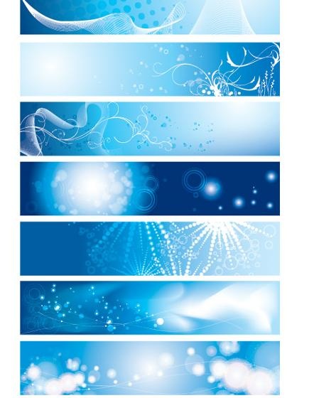 蓝色梦幻花纹背景矢量素材