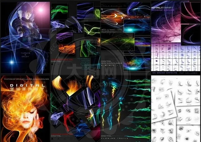 Rons系列绚丽轻纱和科技网纹PS...