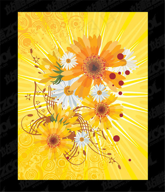 菊花束矢量素材