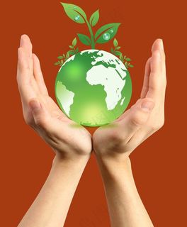 手捧绿色地球图片