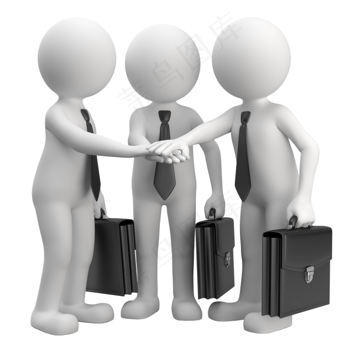 商务合作活动办公立体3D小人免扣p...