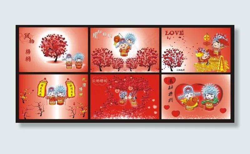 凤栖梧桐 卡片cdr矢量模版下载