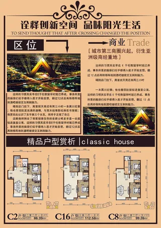 2018年免费模版复古风格房地产宣...