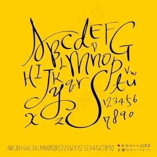 手写英文字素材