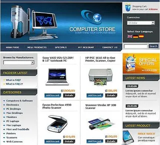 数码产品的购物网站模板