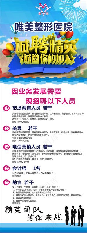 医院招聘海报,