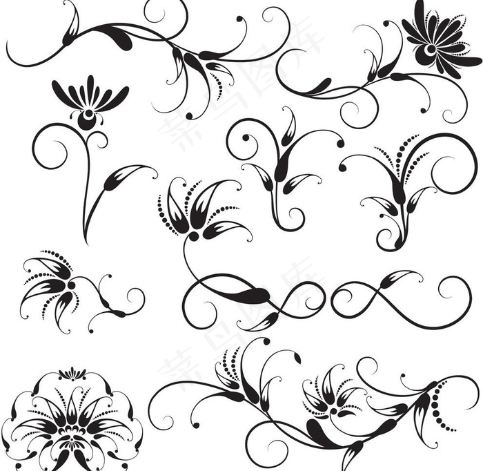 欧式花纹矢量素材图片