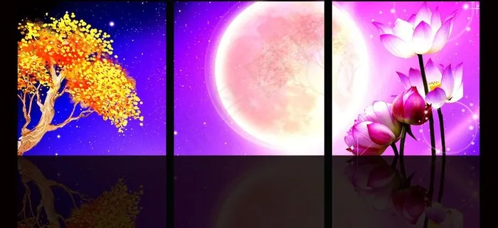 月光荷花 无框画图片