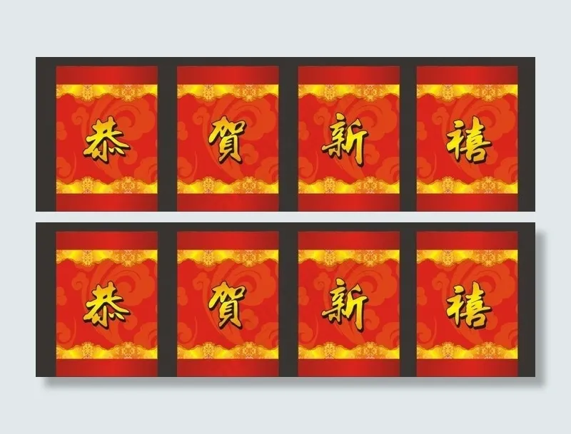 新年柱挂饰图片cdr矢量模版下载