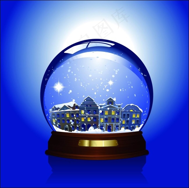 圣诞节水晶球矢量素材