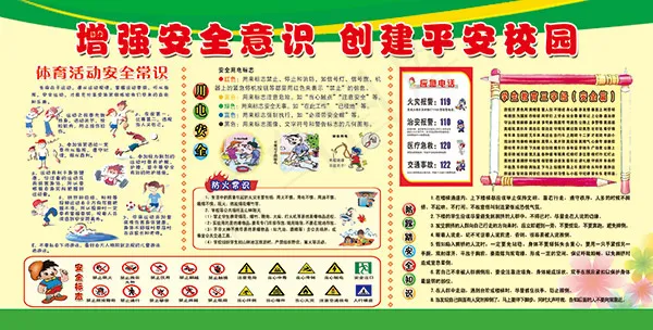 创建平安校园学校展板设计图片psd模版下载