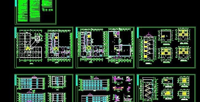 4层宿舍楼框混结构建筑施工图