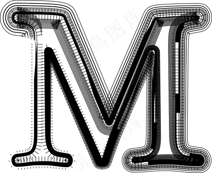 字体说明字母Meps,ai矢量模版下载