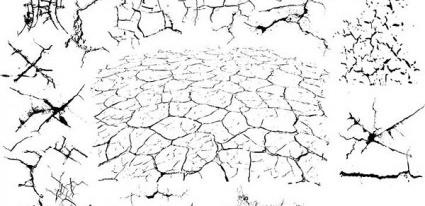 黑色和白色的设计元素矢量图2裂纹系...