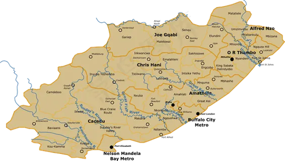 南非东开普省的地图