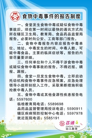 食物中毒事件的报告制度cdr矢量模版下载