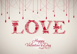 情人节手绘吊饰矢量素材