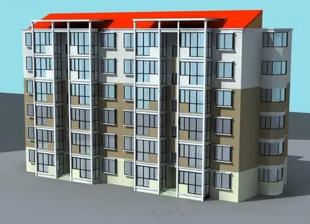 时尚现代风格住宅楼设计3D立体模型