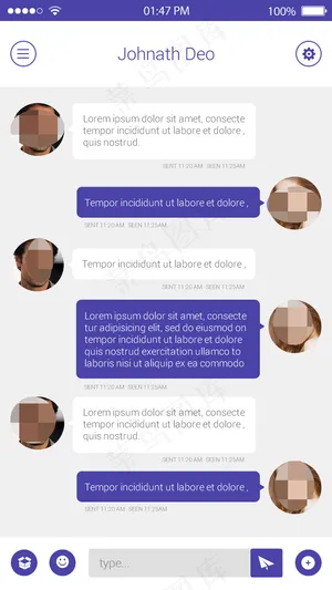 人物对话框APP界面
