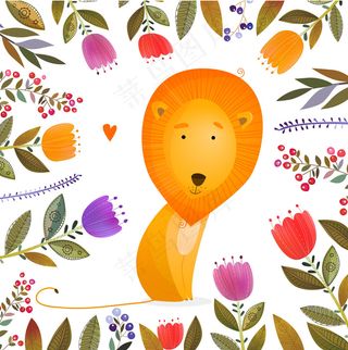 卡通可爱森系水彩儿童插画手绘矢量背...