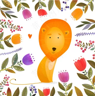 卡通可爱森系水彩儿童插画手绘矢量背...