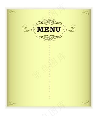 西餐厅菜谱封面内页设计矢量素