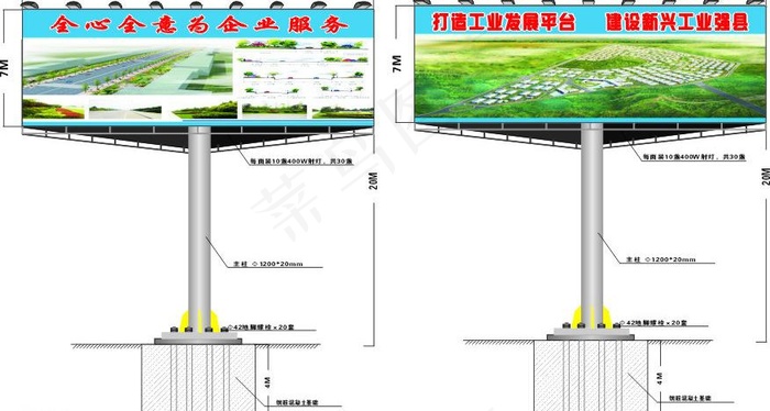 单立柱 钢架牌图片cdr矢量模版下载