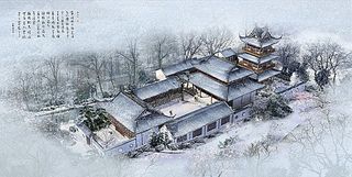 中式古典建筑鸟瞰图