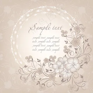 素雅花卉装饰花纹矢量素材