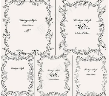 黑色花纹边框矢量素材