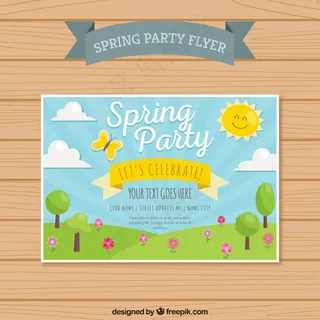 可爱的风景，春天党传单