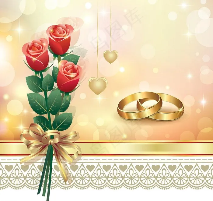 婚礼邀请卡图片ai矢量模版下载