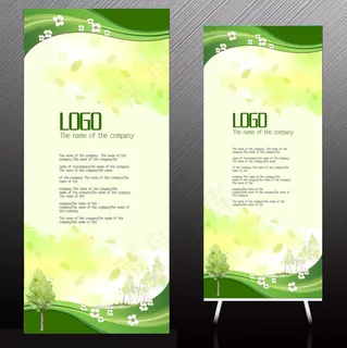 唯美春夏绿色环保X展架素材模板