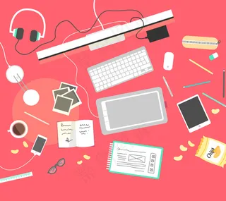 设计工作台背景矢量图素材